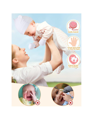 Conjunto de Gorros y Manoplas Geyoga 12 Piezas Bebés 0-12 Meses
