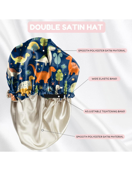 Gorras de Saten para Niños BHAHB - 2 Piezas Ajustables