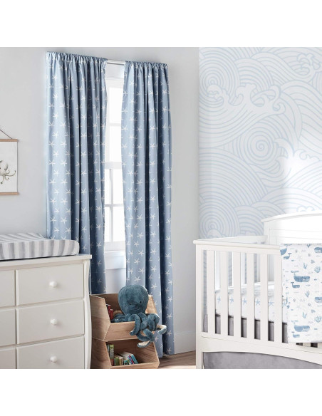Cortina Blackout Lush Decor Bebé Estrella de Mar Azul 132x213cm