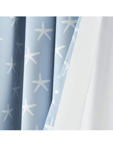 Cortina Blackout Lush Decor Bebé Estrella de Mar Azul 132x213cm