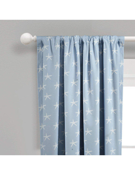 Cortina Blackout Lush Decor Bebé Estrella de Mar Azul 132x213cm