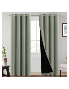 Cortinas Opacas PrinceDeco 132x213 cm Aislantes Energía Sage