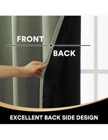 Cortinas Opacas PrinceDeco 132x213 cm Aislantes Energía Sage