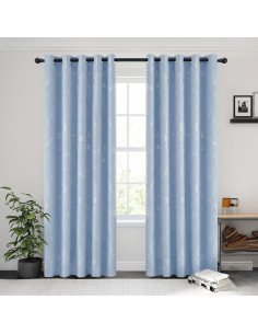 Cortinas Opacas BUHUA 2 Paneles 167.64x160 cm Azul Bebé 2