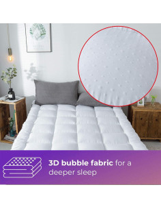 Protector de Colchón Queen SUFUEE Microfibra 3D Extra Grueso 5cm 2