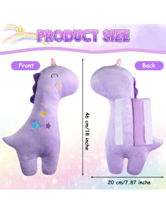 Funda de Almohada para Cinturón de Seguridad Niños Lenwen 2 Pcs Unicornio Violeta 2