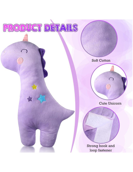 Funda de Almohada para Cinturón de Seguridad Niños Lenwen 2 Pcs Unicornio Violeta