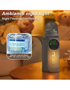 Calentador de Botellas Portátil 8000mAh Control Temperatura 6 Niveles 2