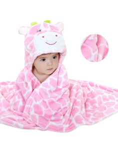 Manta con Capucha para Bebé Vauwmsr Rosa 65x100 cm Premium 2