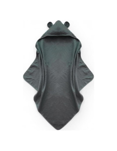 Poncho Toalla Odaaa Algodón Orgánico 84cm Gris con Capucha