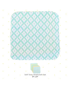 Juego de Toallitas de Lavado Spasilk 10 Unidades Diamantes Verdes 2