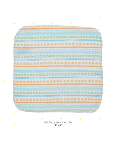 Juego de Toallitas de Baño Spasilk para Bebés 10 Piezas Rayas Amarillas