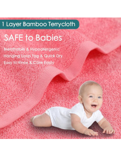 Toallitas Faciales para Bebé Jeffsun 6 Paquete Rosa 25x25 cm 2