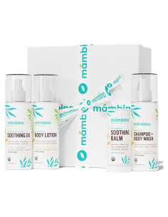 Conjunto de Regalo Orgánico Mambino para Bebés - Kit de Cuidado Vegano 4 Piezas