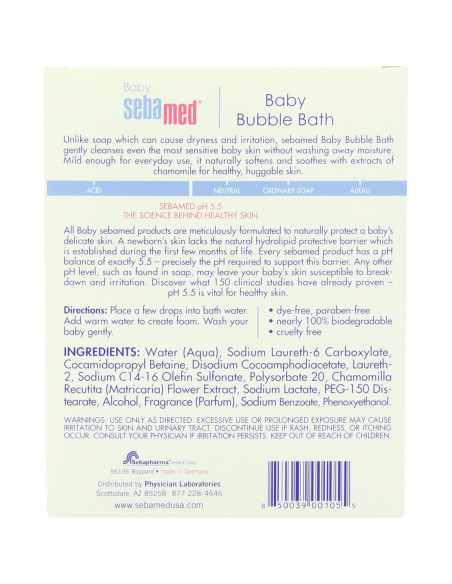 Baño Espumoso para Bebés Sebamed 200ml - Piel Sensible