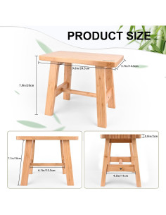 Taburete de Bambú Skovtree Pequeño 24.6x14.5x20.1 cm 2