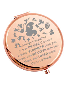 Espejo de Maquillaje Compacto WSNANG Sirena Oro Rosa 7.1cm