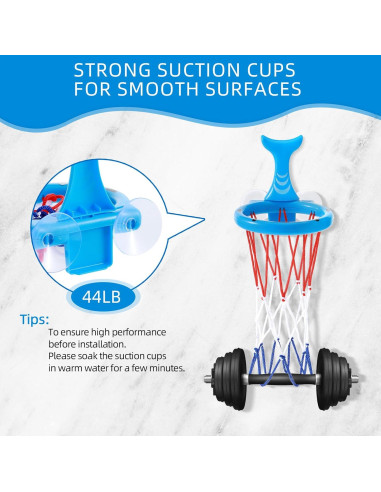 Juguete de Baño Avolend Aro de Baloncesto con 5 Pelotas