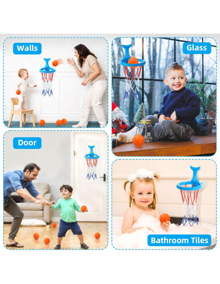 Juguete de Baño Avolend Aro de Baloncesto con 5 Pelotas