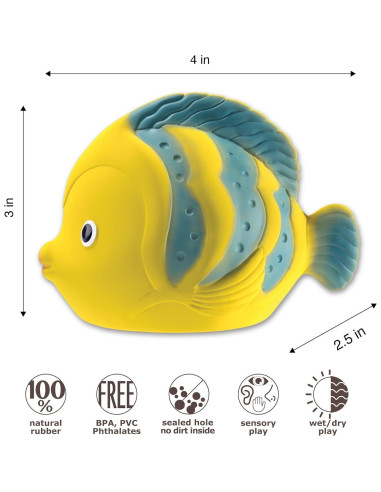 Juguete de Baño CaaOcho Pez Mariposa de Goma Natural 100%