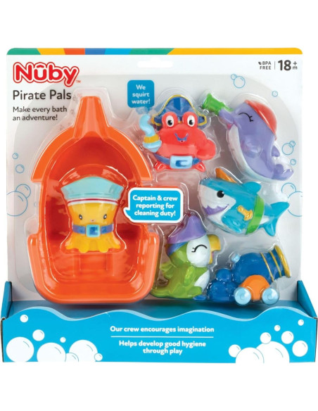 Juguetes de Baño Interactivos Nuby Pirata Pals 18+ Meses