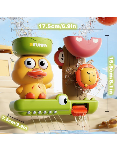Juguetes de baño TXTLDB con 3 ventosas para niños 18M+ Juguetes de baño TXTLDB con 3 ventosas para niños 18M+