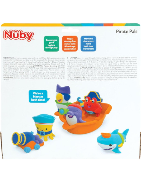 Juguetes de Baño Interactivos Nuby Pirata Pals 18+ Meses