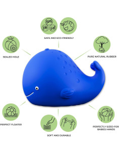 Juguete de Baño de Goma Natural Caaocho - Ballena 10.8cm 2
