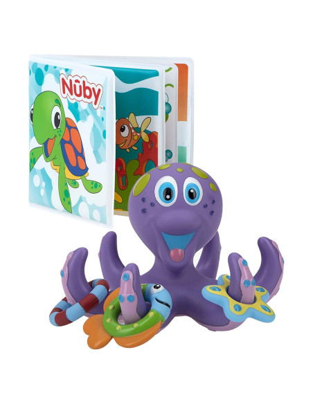 Juguete de Baño Flotante Nuby Pulpo Hoopla con Libro 0M+