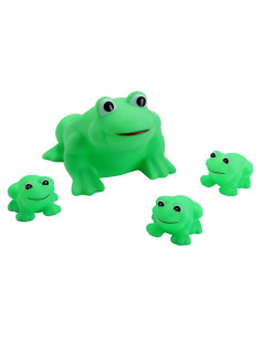 Juguetes de Baño para Bebés 4 Piezas Ranas de Goma Verde