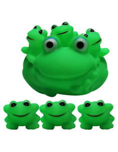 Set de 7 Juguetes de Baño Rana para Bebés - Vinilo Verde