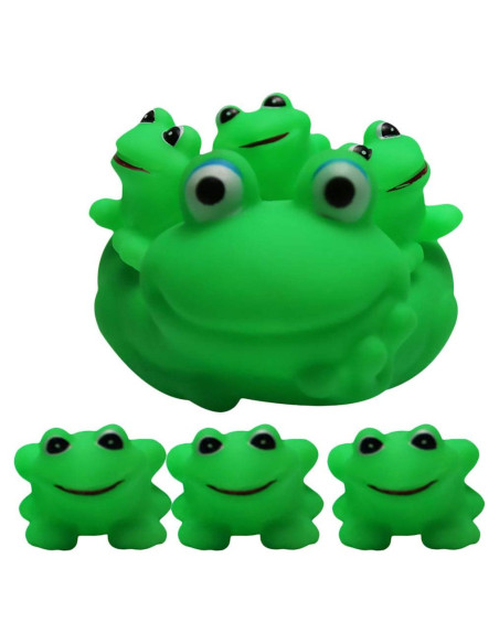 Set de 7 Juguetes de Baño Rana para Bebés - Vinilo Verde