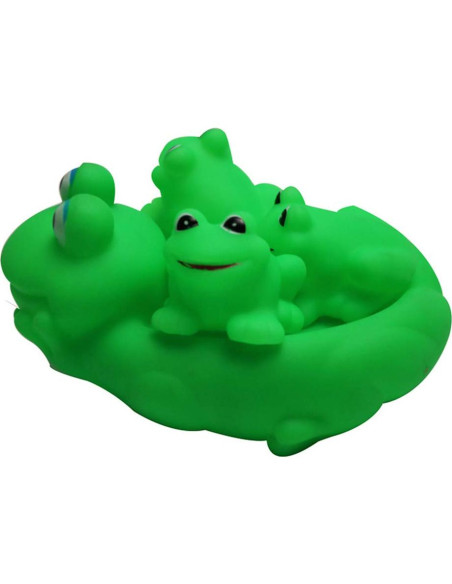 Set de 7 Juguetes de Baño Rana para Bebés - Vinilo Verde