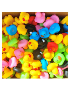 12 Patitos de Goma Mini Multicolores para Baño Bebé