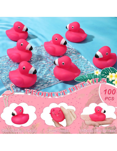 150 Patitos de Goma Flamingo Honoson para Fiesta y Baño