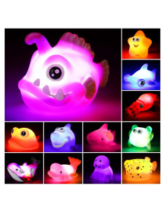 Juguetes de baño luminosos Yeonha, 12 piezas animales marinos