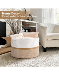 Cesta de Almacenamiento XXL CHICVITA de Algodón 56x36 cm 2