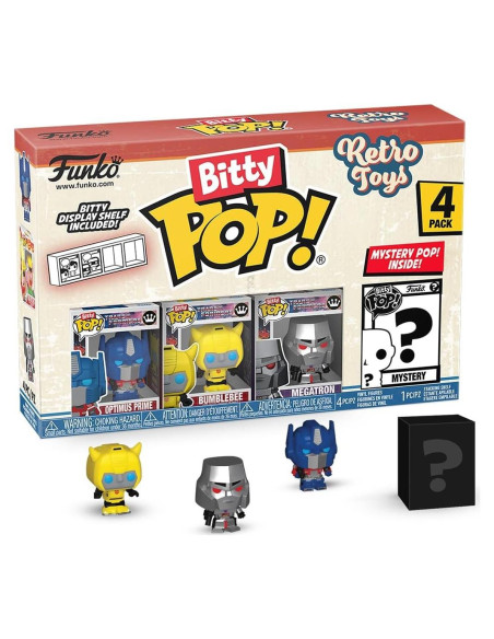 Funko Bitty POP Transformers - Paquete de 4 Figuras Mini 2.2 cm