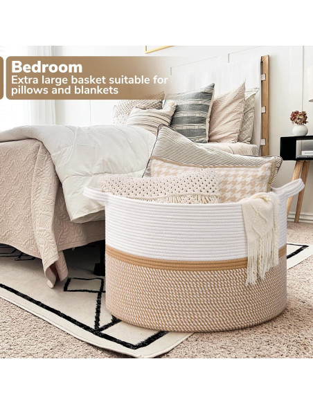 Cesta de Almacenamiento XXL CHICVITA de Algodón 56x36 cm