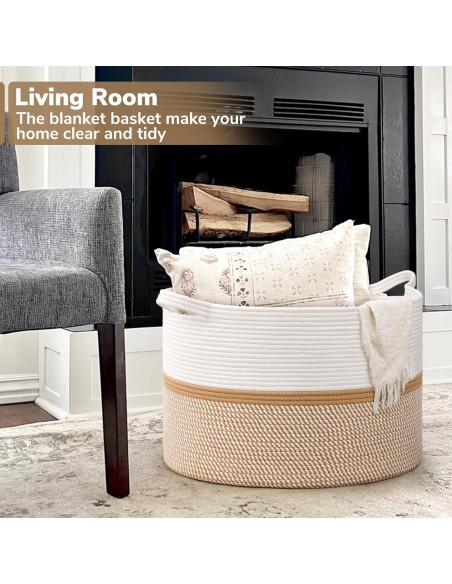 Cesta de Almacenamiento XXL CHICVITA de Algodón 56x36 cm