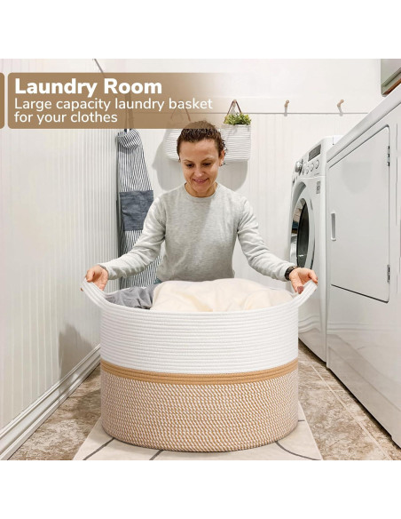 Cesta de Almacenamiento XXL CHICVITA de Algodón 56x36 cm