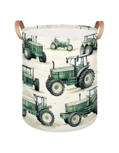 Cesto de Ropa Plegable Gumuslen 40.6cm x 52.8cm Beige Verde