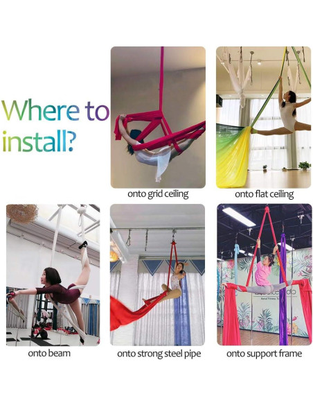 Conjunto de Telas Aéreas SYCYKA 10m x 2.8m para Yoga y Acrobacia Conjunto de Telas Aéreas SYCYKA 10m x 2.8m para Yoga y Acrobacia