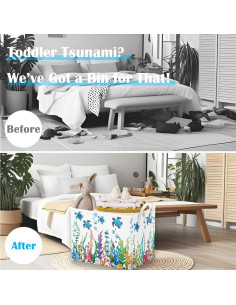 Cesta de Bebé Runtoo Oceánica 36L Plegable Decorativa 2