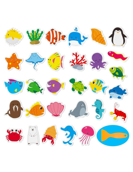 30 Pegatinas Antideslizantes Animales Marinos Hebayy - Resistente al Agua