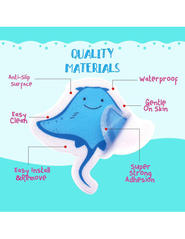 30 Pegatinas Antideslizantes Animales Marinos Hebayy - Resistente al Agua