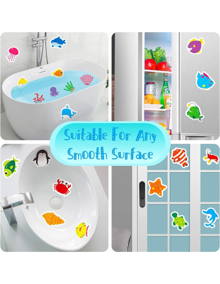 30 Pegatinas Antideslizantes Animales Marinos Hebayy - Resistente al Agua