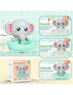 Paquete de 3 Juguetes de Baño Tortuga y Máquina de Burbujas 2
