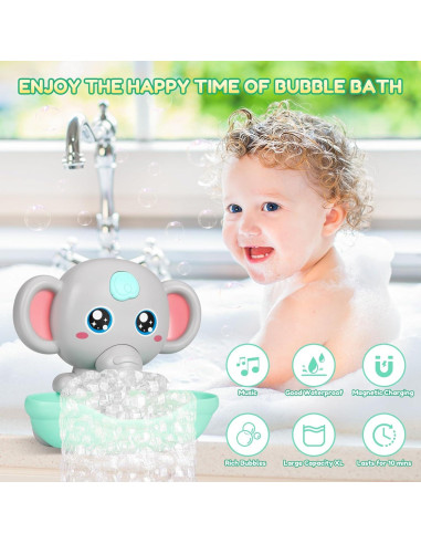 Paquete de 3 Juguetes de Baño Tortuga y Máquina de Burbujas