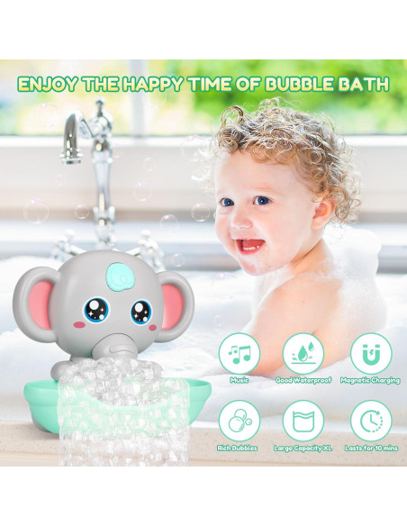 Paquete de 3 Juguetes de Baño Tortuga y Máquina de Burbujas
